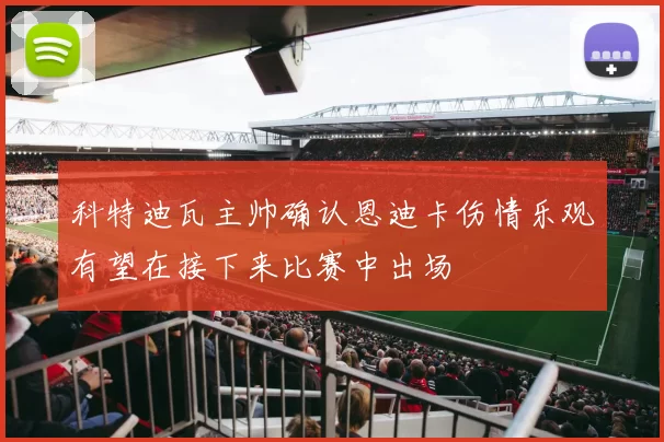 科特迪瓦主帅确认恩迪卡伤情乐观有望在接下来比赛中出场
